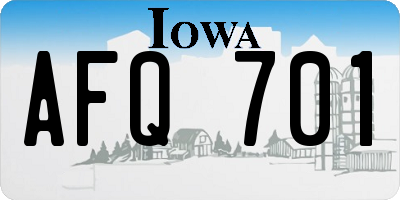 IA license plate AFQ701