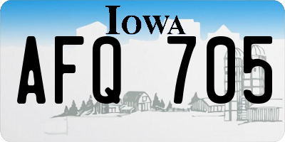 IA license plate AFQ705