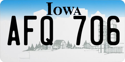 IA license plate AFQ706