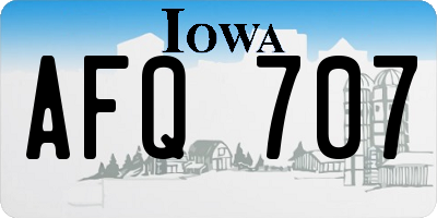 IA license plate AFQ707