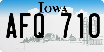 IA license plate AFQ710