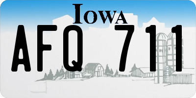 IA license plate AFQ711