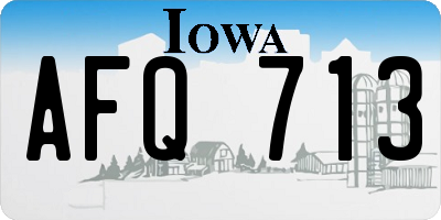 IA license plate AFQ713