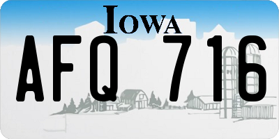 IA license plate AFQ716
