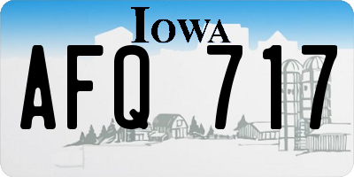 IA license plate AFQ717