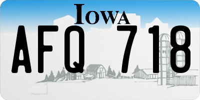 IA license plate AFQ718