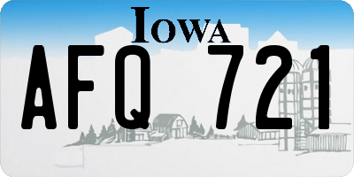 IA license plate AFQ721