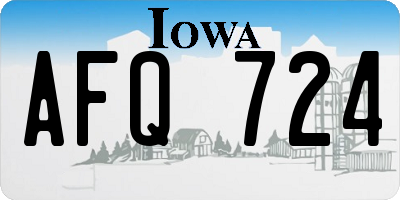 IA license plate AFQ724