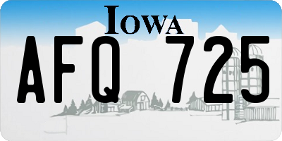 IA license plate AFQ725