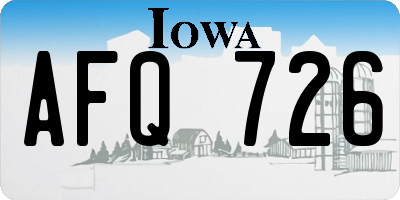 IA license plate AFQ726