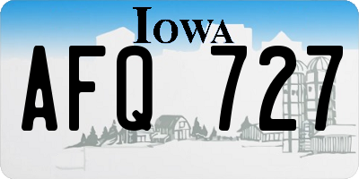 IA license plate AFQ727