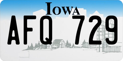 IA license plate AFQ729