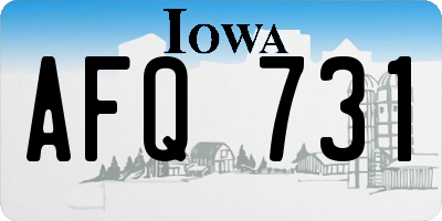 IA license plate AFQ731