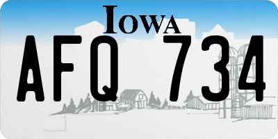 IA license plate AFQ734