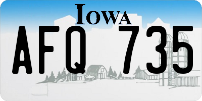 IA license plate AFQ735