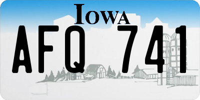 IA license plate AFQ741