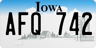 IA license plate AFQ742