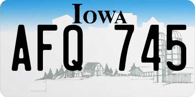 IA license plate AFQ745