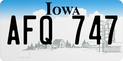 IA license plate AFQ747