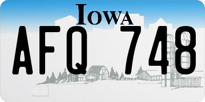 IA license plate AFQ748