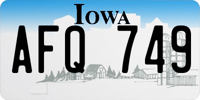 IA license plate AFQ749