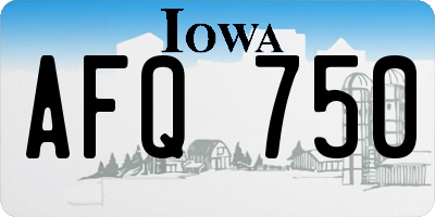 IA license plate AFQ750