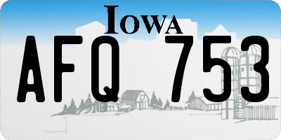 IA license plate AFQ753