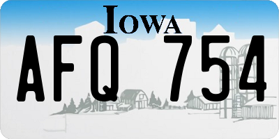 IA license plate AFQ754