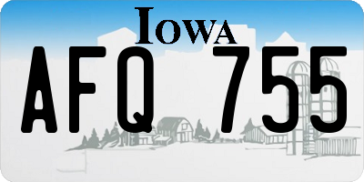 IA license plate AFQ755