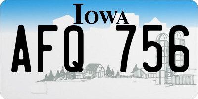 IA license plate AFQ756