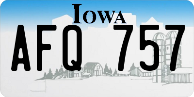 IA license plate AFQ757