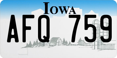 IA license plate AFQ759