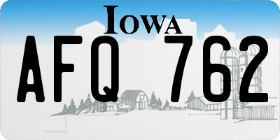 IA license plate AFQ762