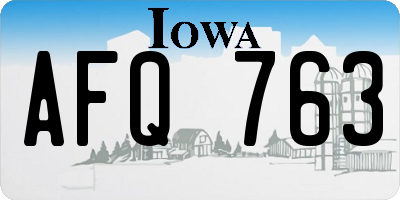 IA license plate AFQ763