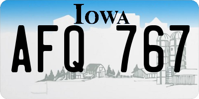 IA license plate AFQ767