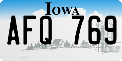 IA license plate AFQ769
