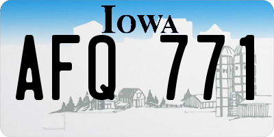 IA license plate AFQ771