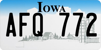 IA license plate AFQ772