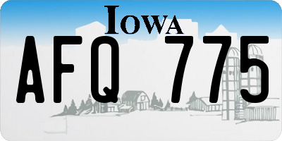 IA license plate AFQ775