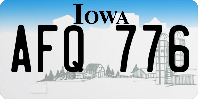 IA license plate AFQ776