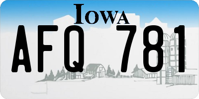 IA license plate AFQ781