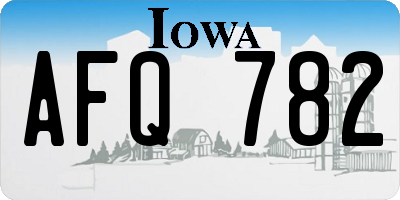 IA license plate AFQ782