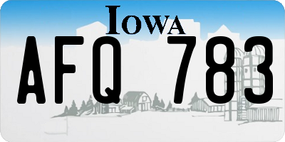 IA license plate AFQ783