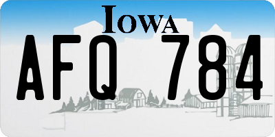 IA license plate AFQ784