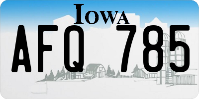 IA license plate AFQ785