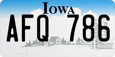 IA license plate AFQ786