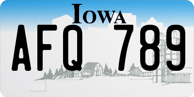 IA license plate AFQ789