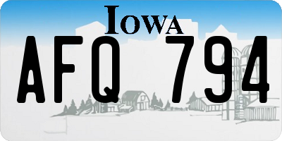 IA license plate AFQ794