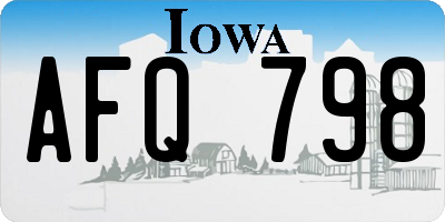 IA license plate AFQ798