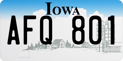 IA license plate AFQ801